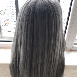 超長24吋 實拍煙灰色帶肩膀假人頭 仿真頭模 練習化妝模特兒 盤髮練習頭 新娘秘書必備 送腳架, 1個, 奶奶灰-有妝(現貨)