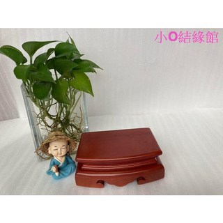 小o結緣館仿古傢俱小款花梨木木面底座，適用於神尊、茶壺、藝品、古董、花瓶，快速到貨專區, 1個, 花梨木色