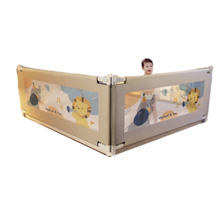 嬰兒床護欄 安全床邊護欄 兒童防護欄 安全防護, 灰色大象【免打孔】U型底座