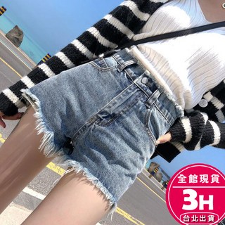 梨卡 女裝 牛仔短褲 春夏高腰休閒寬褲 辣妹闊腿A字熱褲 美腿氣質短褲