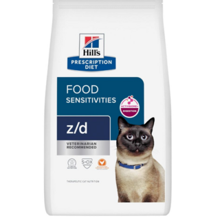 希爾思處方 貓用 z/d 食物皮膚敏感護理 貓飼料 水解蛋白, 1.8kg, 1個, 皮膚/毛髮改善