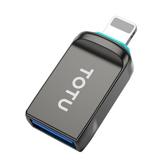 TOTU USB3.0 轉 Lightning/iPhone轉接頭轉接器轉接線 OTG 充電傳輸 OT-2系列 拓途, 鐵灰, 1個