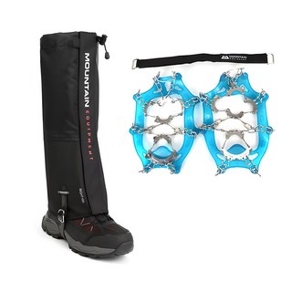 LIBERO Lizard鏈式冰爪 + Liam腿套組合, 藍色 + 黑色