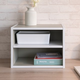 TZUMii 艾莉絲二格櫃 二層櫃 堆疊收納櫃 堆疊書櫃 水泥灰, 艾莉絲二格櫃-水泥灰