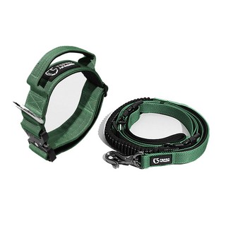 누즈펫 중형견 대형견 목줄 리드줄 세트, 그린, 1개