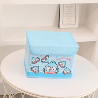 卡通可折疊收納盒 帶蓋防塵整理盒 少女心小物件/面膜收納, 1個, 小圓點星星魚怪, 小圓點星星魚怪