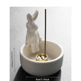 와비사비 도자기 향로 미니멀리스트 스틱 향꽂이(재받이 포함) 요가룸 및 제단을 위한 명상 홈데코, 02 Black-Candle Holders