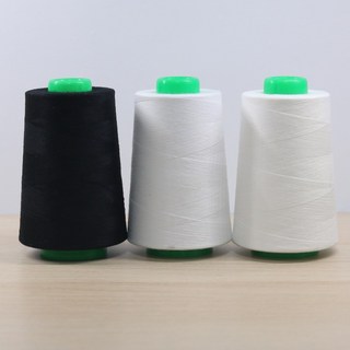 실과함께 60수3합 4000M 블랙/화이트/순색(광목) 일반 재봉사 재봉실 미싱실 바느질실, 1. 화이트, 4000, 화이트, 1개