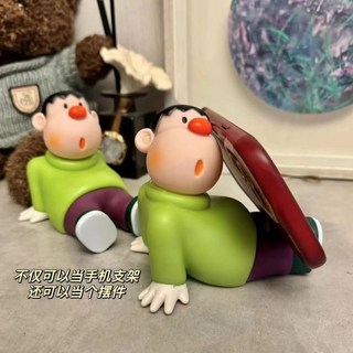 可愛胖虎紙巾盒，家用客廳輕奢擺件, 胖虎擺件【手機支架款】, 1個