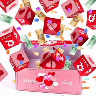 우남 리테일 돈폭탄 서프라이즈 팝업 용돈박스, 1개, 하트