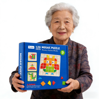 픽클리 노인 치매예방 퍼즐 부모님 어르신 놀이 교구, 1개, 혼삽색상, 120피스