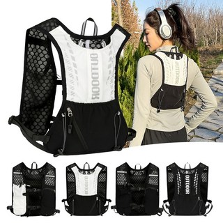 ZOZI 초경량 트레일 러닝 조끼 배낭 스포츠 백팩 조깅 마라톤 하이킹 등산 베스트 가방 아웃도어 러닝가방, 1개, 블랙