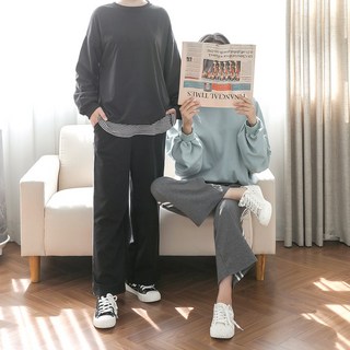 빅사이즈 착한팬츠 여성 와이드 팬츠 코튼 보풀없는 무지편한 밴딩바지 롱다리핏 데일리 트레이닝 사계절용