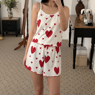 더블하트 잠옷세트 수면잠옷 홈웨어 비치웨어 나시세트