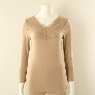 비너스 기능성 시어버터 고보습겨울 보온스판 기모레이스 여자내의 9부상의 단품 VLG5055C SK