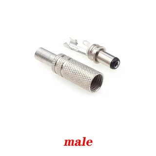 DC 전원 잭 암수 금속 커넥터 어댑터 블랙 헤드 포함 5.5x2.5mm 1-5PCs, 01 5.5x2.1mm, 01 1pcs, 01 male, 1개