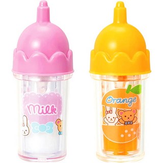 NANA小站 小美樂娃娃橘子汁牛奶瓶(小)正版配件組 美樂娃娃配件 扮家家酒玩具, 1個, PL51573 橘子汁及牛奶瓶 2022
