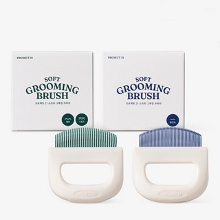프로젝트21 소프트 그루밍 브러쉬, 장모용(초록색 빗), 1개