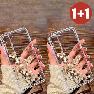 besteffie 1+1 적용모델 갤럭시 S25 S24 플라워 실리콘 휴대폰 케이스 화이트 커버 충격 방지 K19