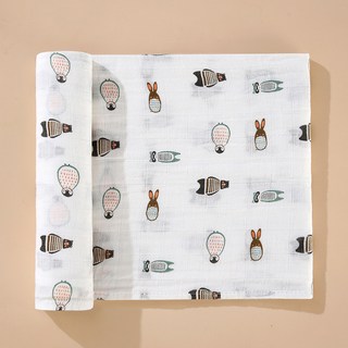 嬰兒紗布包巾/蓋毯 純棉紗布 多用途抱毯/餵奶巾/推車蓋毯 企鵝