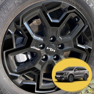 ERK 더뉴쏘렌토 MQ4 하이브리드 18인치 시그니처 휠 스포크 포인트 컬러 데칼 스티커 자동차 몰딩 튜닝 필름, 1개, 더뉴쏘렌토 MQ4 18인치 시그니처/유광 블랙