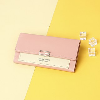 韓國大容量拉鍊長夾 女生新款三折卡包 可愛時尚錢夾零錢包