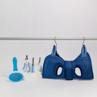 우아지오 반려동물 발톱깎기 해먹 5종세트, 1세트, 블루
