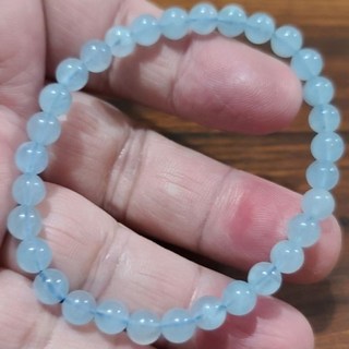 海藍寶手鍊手環手珠 6mm 天然水晶玉石特賣