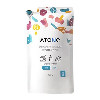 아토앤오투 1종 젖병 주방세제 리필 무향, 480g, 1개