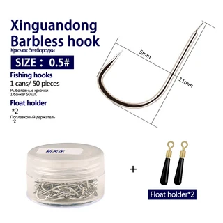 7 고탄소강 소재 8 3 1 5 낚시바늘 액세서리 CRUCIAN이 선호하는 낚시 50개 6 2 바블리스, JInxiu Non barb NO 1