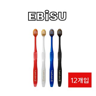 EBISU 일본 에비수 칫솔 프리미엄 케어 초극세사모 컴팩트 12개 세트 특히부드러운모(50)