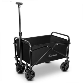 아오란 캠핑웨건 다기능 접이식 수레, 1개, 검은색