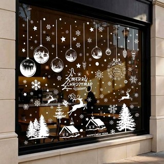 디심플 크리스마스 창문 스티커 장식소품 유리창 스티커 세트, 9장세트 1개