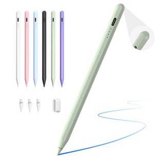 JAMJAKE 아이패드 호환 스타일러스 펜슬 스마트 터치펜 초미세 펜촉 USB-C 충전식 SP8, 1개, 초록