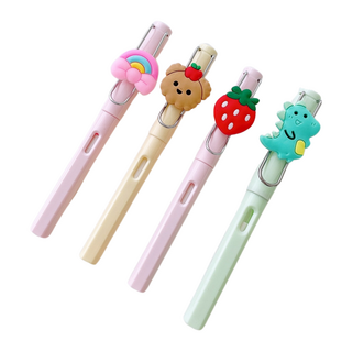 러블리 만년 연필(무지개 곰돌이 딸기 공룡 4개 1set), 1개, 공룡(단품)