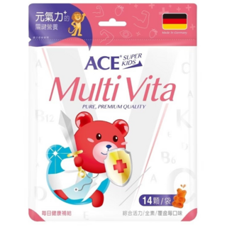 ACE SUPER KIDS 綜合維他命軟糖 德國進口 10種維生素 14顆/袋, 2.8g, 1包