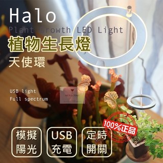 【台灣現貨 高品質款 定時開關】植物燈 植物生長燈 led 植物燈 植物燈全光譜 定時調控USB充電 全光譜 植物救星, 1個, 植物生長燈-單環粉嫩白光(附底座1個),2代(有定時開關 / 20顆燈株)