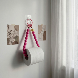 [자체제작] 비비드컬러 비즈 두루마리 휴지걸이&키친타올걸이 (4 Color)_라이라이, 핫핑크