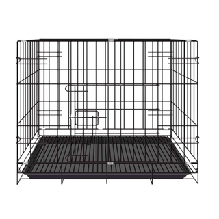 2尺烤漆鐵籠 寵物籠 狗籠 貓籠 兔籠 可摺疊外出籠, 黑, 1個
