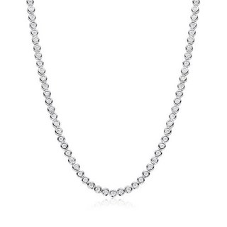 모이사나이트목걸이 KNOBSPIN 라운드 테니스 목걸이 D 컬러 GRA 925 순수 실버 웨딩 남녀공용 2mm 3mm-184