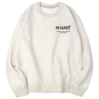 VENHIT 中性款大尺碼印花棉質寬鬆長袖衛衣