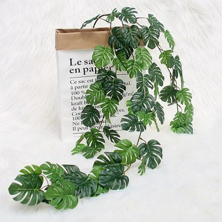 約翰家庭百貨 仿真藤條掛飾 80cm 不凋謝龜背葉 易清洗 假樹 龜背竹 龜背芋 人造花仿真植物【ZD0405】, 1個