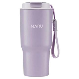 Maru 丸山製研 提帶珈琲鈦瓷保溫杯, 600ml, 304不鏽鋼, 保溫保冰, 最大重量1.2kg, 丁香紫, 1個