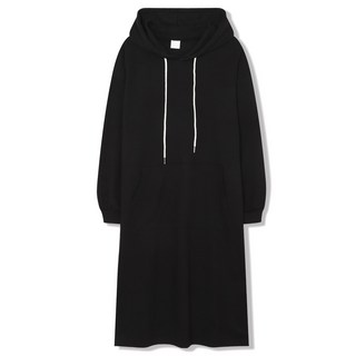 일루소 특양면 무지 후드티 롱 원피스