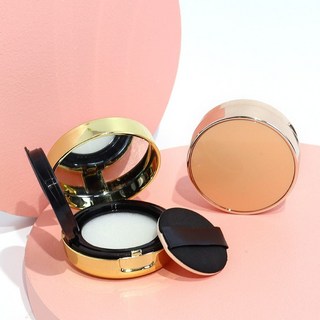 공병 쿠션 케이스 쿠션공병 팩트 용기 파데 소분S&K, 골드블랙