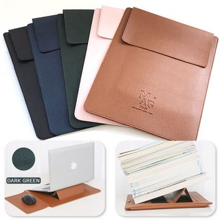 맥맨 노트북 파우치 거치대 겸용 맥북 삼성 LG그램 가죽 케이스