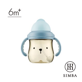 小獅王辛巴 好樂飲PPSU防漏滑蓋學習水杯 (台灣公司貨) 250ml 6m+, 好樂飲防漏滑蓋水杯_安安藍, 1個