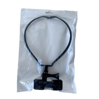 360度旋轉掛脖支架Gopro自拍支架手機直播騎行錄像輔助定位器, 1個, 黑色旋轉款（袋裝）