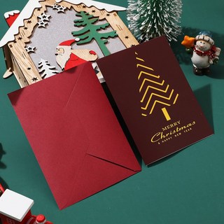 森活好室 聖誕賀卡 聖誕卡 燙金質感聖誕卡片 多款可選, 1個, 紅色聖誕燙金賀卡
