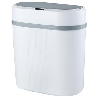 西格傢飾 日式和風靜音智能感應夾縫垃圾桶, 白色, 12L, 尺寸27x15x30cm, 285 x 148 x 300mm